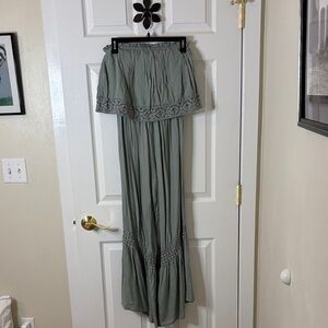 Japna Green Jumpsuit with Lace Trim Size Medium